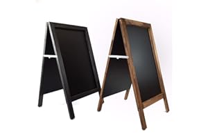 ALAPIZARRA Pizarra caballete marco madera Pizarra negra doble cara apta para tizas y rotuladores efecto tiza. Ideal para hostelería, infantil, restaurante, habitación niños, etc. (NEGRO, 120 x 60 cm)