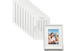 TXXATX 10 Stück Passepartout 13x18 cm Außenmaße Innengröße 8x12 cm Passpartout 1,5 mm Stark Passpartu Passepartout Kaufen Passepartout Karton Weiß für Fotos Bilder Kunstdrucken