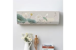 Treer Funda para Aire Acondicionado Interior, Funda para Aire Acondicionado Pared Elástico Antipolvo para Pared Montaje Unidades Split Interior AC Cubiertas (1P,Flor Vintage 11)