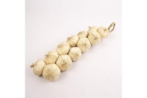 Meena Supplies 50cm Long Dozen 12x Hanging Onion Garlic a Rope String Artificial Fruit Vege (White)