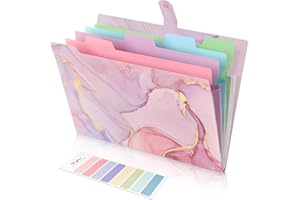 ‎SKYDUE SKYDUE Ordnungsmappe A4, Mappe Mit Fächern, Dokumentenmappe Mit Etiketten, Postmappe Mappen Ordnersystem, Fächermappe Für Zuhause, Büro, Schule Und Auf Reisen (Marmorrosa)