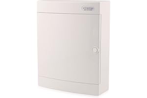 INTRATEC 100% SHOPPING Intratec centralino a vista, IP40 – Scatola di distribuzione per uso interno, centralino con porta bianca per installazioni in ambienti asciutti, 2 file, 24 moduli, 361 x 287 x 112 mm, bianco