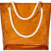 Neon Şeffaf PVC Plaj & G&uuml;nl&uuml;k Tote &Ccedil;anta 20Litre Hacim &ndash; Halat Saplı Modern Tasarım