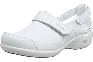 Oxypas Chaussures de Travail en Cuir - Salma - Sabot de Sécurité pour Femmes, Chaussures Antidérapantes et Confortables, idéales pour l'Hôpital et Les Soins