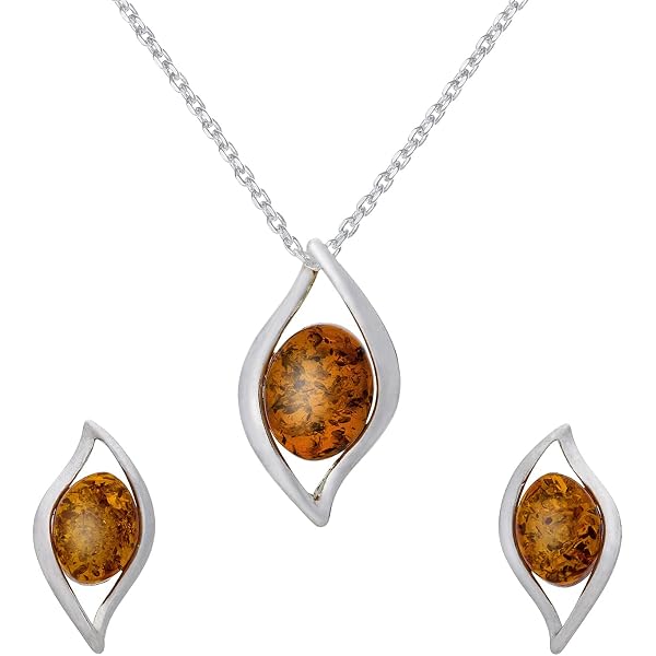 Orecchini A Goccia Ambra Cognac Argento Placcato Handmade