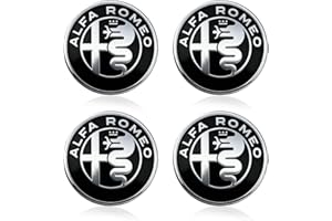 PRAOFRT 4 Pièces Haute Qualité ABS Étanche Capuchons Badge Logo,Compatible avec Alfa Romeo,60 mm Capuchons de Moyeu de Roue Centre de Jante