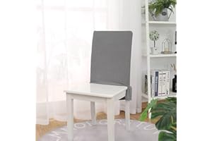 Bestenrose Stuhllehne Stuhlhussen Stretch Stuhlrückenabdeckung Jacquard Rückenlehnenbezug mit Rock Stretch Abnehmbare Waschbar Universal Stuhlhussen Rückenlehne für Esszimmer Hotel (Hellgrau, 4er Set)
