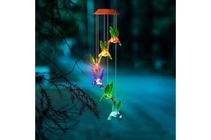 Ulalaza Carillon Solaire extérieur LED à Changement de Couleur Lumières solaires Décor Romantique pour la Maison de Jardin Patio