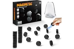 CHANCCI Game Magnetisches Schachspiel,20 Stück Magnetisches Effektset Kampfschac,Tragbares Schach Magnetisch,Magnet Spiel für Kids und Erwachsene,Tragbares Schachbrett,Worm Big Fidget