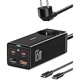 Baseus USB C-Laddare 65W, USB C PD Multi Charger med 1 Växelströmsutgång + 4 Portar, USB C-Laddningsstation för MacBook Pro/A