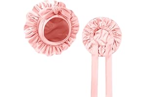 MIUUIPI Bonnet de Nuit Doux en Soie pour Femmes, Bonnet en Soie pour Dormir, Respirant, Bonnet Satin Cheveux Nuit pour Cheveux Frisés, Large Bande Ajustable pour Attacher à la Tête