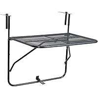Tidyard Balkonhängetisch Balkontisch Wandklapptisch Hängetisch stabil Klapptisch Stahl Schwarz 60x40cm