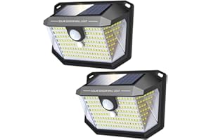 KALAHOL Solar Lights Outdoor 178 LEDs, Upgraded 3 Modes 270°Wide-Angle Solar Security Light Outdoor Motion Sensor, IP65 Waterproof Outside Solar Powered Lighting for Wall Garden Fence (2 Pack)