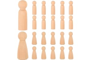 ULTNICE Muñeca de madera Peg inacabado personas de madera Cuerpos en simples Angel Dolls para DIY Craft Pack de 20