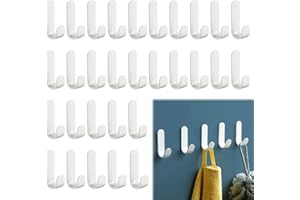 BMHNQ 30 Pezzi Ganci autoadesivi da parete piccoli ganci autoadesivi ganci adesivi da parete Ganci autoadesivi di alta qualità in plastica colore bianco senza fori per bagno cucina guardaroba
