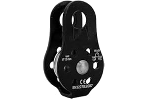 Hominas Escalada Polea 26KN, Bloque de Polea de Cuerda Giratoria de Aluminio para Trabajo Pesado Máquina de Escalada Eléctrica, Negra