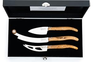 Laguiole Style de Vie Coltello da Formaggio Luxury Line, 3 Pezzi, Legno d'ulivo