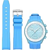 Rubber Strap for Omega x Swatch MoonSwatch Watch 20 mm Curved Soft Rubber Replacement Strap Original Rubber Strap Sport Watch Strap Women Men