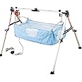 TINYTYKE Automatic Cradle for Baby - Electric Swing Cradle w/Adjustable Speed - Fully-Foldable Square Pipe Frame with Blue Square Hammock - Palna/Jhula/Thothil for Baby Boy & Girl of 0 to 3 Years
