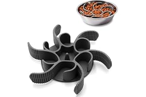 JINSIHU Miska przeciw żarłokom dla psa Miska do karmienia Powolne karmienie Szczeniaka Wkład z podstawą Spowalnia Jedzenie Sprzyja zdrowemu odżywianiu Powolne trawienie Cięcie dla dużych psów Średni Szary