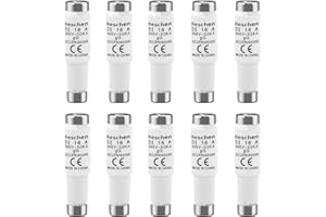 Heschen Collegamenti di fusibile neozed in ceramica, Link fusibile tipo DI, 16A 500VAC, tipo gG, per la protezione di cavi e linee, confezione da 10