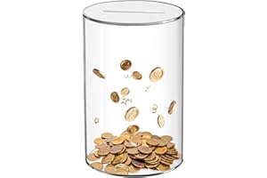 COEKI Clear Acrylic Money Box, Smash Money Box,Transparent Break to Open Unopenable Piggy Bank for Adults and Kids,5.9" × 3.5"