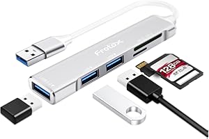 FROTOX Lettore Schede SD, 5 in 1 Adattatore USB con Lettore di Schede SD/Micro SD, 1 USB 3.0, 2 USB 2.0, Multiporta Card Reader USB per SD/Micro SD/TF/SDHC/SDXC/MMC (Argenteo)