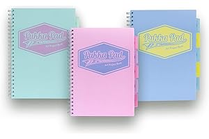 Pukka Pad PP18630 - Quaderno per progetti pastello, formato A4, confezione da 3