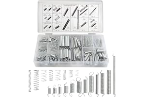 BGTXINGI 200Pcs 20 Kinds Zinc Plated Steel Coil Spring Wire Metal Extension and Compression Spring Repair Tool Assortment Kit