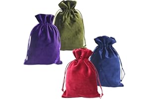 HRX PACKAGE Dice Bag, 4pcs 13x20cm Jewellery Bags Soft Velvet Gift Pouch with Drawstring for Jewellery Tarot Dice Gift Packaging Bags