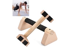 MAPILLE 2 Pcs Barre Parallele, 25cm Parallettes Avec Base Antidérapante, Barre Dips Tractions, Haltere Musculation, Poutre Gymnastique pour Push Up Calisthenics Yoga, Poignée Épaisse, Capacité Charge 300kg