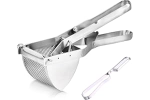 FUOBECIE Potato Ricer Potato Masher Stainless Steel, Kitchen Tool Ricer Large 22oz Labor Saving Masher for Mashed Potatoes