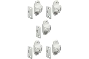 cyclingcolors 5x chiusure a molla per porte + 5x contropezzo bianco plastico mobili armadio Chiavistello Cricchetto