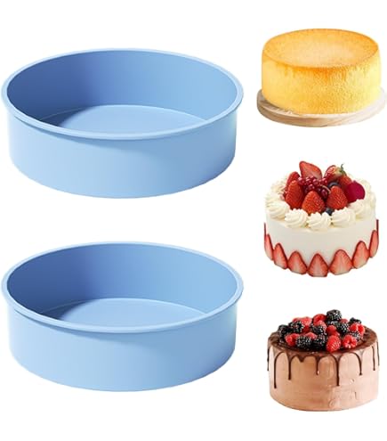 Cakevorm siliconen 20 cm rond, 2 bakvormen met een diameter van 20 cm, siliconen