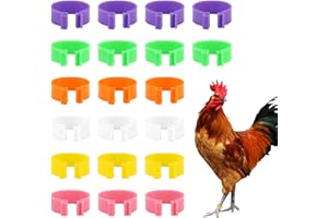 HIOIP 20Pcs Chicken Leg Rings, 20mm Bird Ring Adjustable Clip On Leg Rings, Chicken Identification Bands, Plastic Foot Rings for Chickens Goose Ducks Hens Poultry Large Fowl (Mixed Colors)