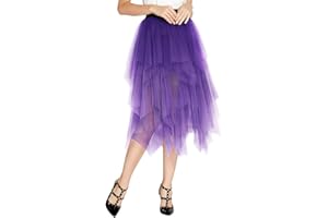 Urban GoCo Donna Retro Tutu Gonna in Tulle Elastico Stile Rockabilly Gonne a Pieghe Petticoat