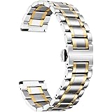 BINLUN Stainless Steel Watch Bands 12mm-24mm Replacement Smart Watch Straps with Straight&Curved Ends Universal fit for Samsu
