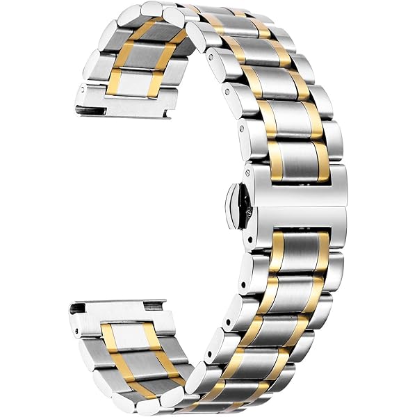 WOCCI 14mm Elite metalen horlogeband voor heren en dames, 316L roestvrij staal, snelsluiting, vouwsluiting (Goud