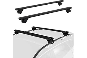 COWVIE Universal-Dachträger-Querstangen aus Aluminium, 119,4 cm, für erhöhte Seitenschienen, Schwarz