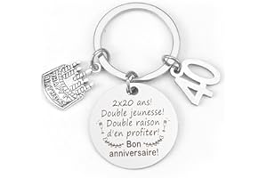 ZKIUOA Cadeau Homme 40 Ans Porte Clef Anniversaire Cadeau Femme 40 Ans Cadeau Anniversaire Femme Cadeau Anniversaire Homme Cadeau Homme Original Cadeau Anniversaire Papa Maman Tata Tonton Marraine Parrain