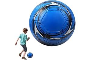 SKIKHN Ballon de Football Professionnel, Taille 5, Ballon de Compétition Extérieur, Match D'Entraînement de Football, Ballon de Football Enfants Adultes, Parfait pour Entraînement, Compétition (Bleu)