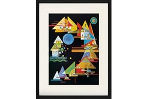 1art1 Vassili Kandinsky Póster Arco De Triángulos, 1927 Cuadro Enmarcado con Fine Passepartout | Cuadros De Pared | En Un Marco De Imagen 80x60 cm