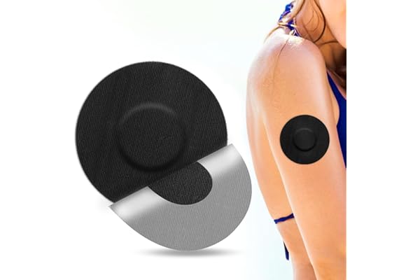 YOUSHARES Patchs pour Capteur Freestyle Libre 1 2 & 3, Lot de 40 pansements Libre Patchs Autocollant pour Freestyle Libre 1 2 & 3, Capteur Protection Étanche Doux pour la Peau Noir