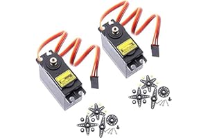 ZHITING 2 Pcs Servo Analogique Engrenage en Servo 20KG Couple À Haute Vitesse Servomoteur Numérique pour Voiture Intelligente Robot Bateau RC Hélicoptère (Angle De Contrôle 180)