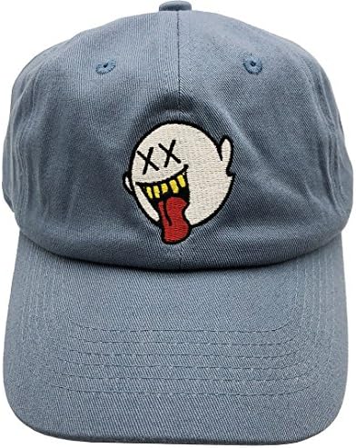 shengbin pzz Distressed Boo Mario Ghost Baseball Cap 3D Embroidery Dad Hats Adjustable Snapback Denim