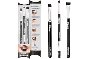 LAMORA Pinceaux Maquillage Biseauté pour Sourcils Yeux Cil - Set de Brosse pour Application de Fard à Paupières, Pomade, Eyeliner, Gel, Wax