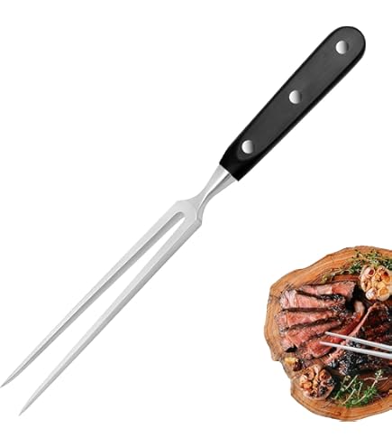 Fleischgabel 30cm Edelstahl - Bratengabel Mit Holzgriff Für Grill & Küche