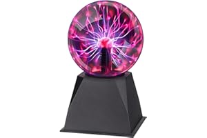 CGBOOM Plasma Ball 5 Inch, Plasma Globe Touch and Sound Sensitive Plasma Lamp Plug in Electric Ball Lamp Science Present for Kids, Decorations, Parties, Bedroom