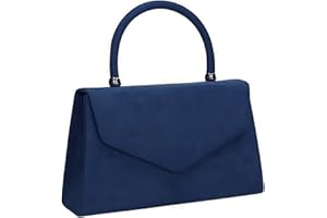 LeahWard Women's Faux Suede Cluth Bag Top Handle Grab Handbag Party Wedding Racing