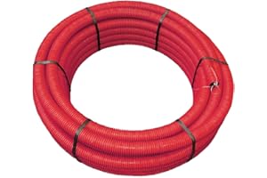 Jardibric - Gaine annelées PE Polyéthylène Rouge Pour Electricité (Ø 40 mm x 25 mètres)